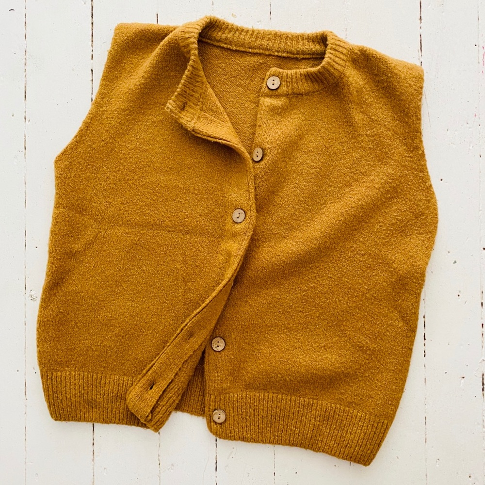 Vintage Boxy Oversized Sweater Vest Cardi